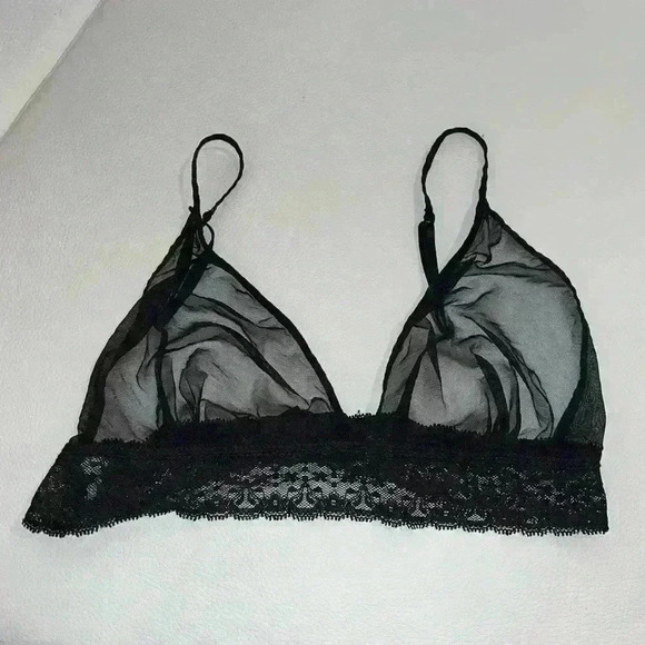COSABELLA Black Mesh lace trim Bralette sz large - Picture 2 of 5